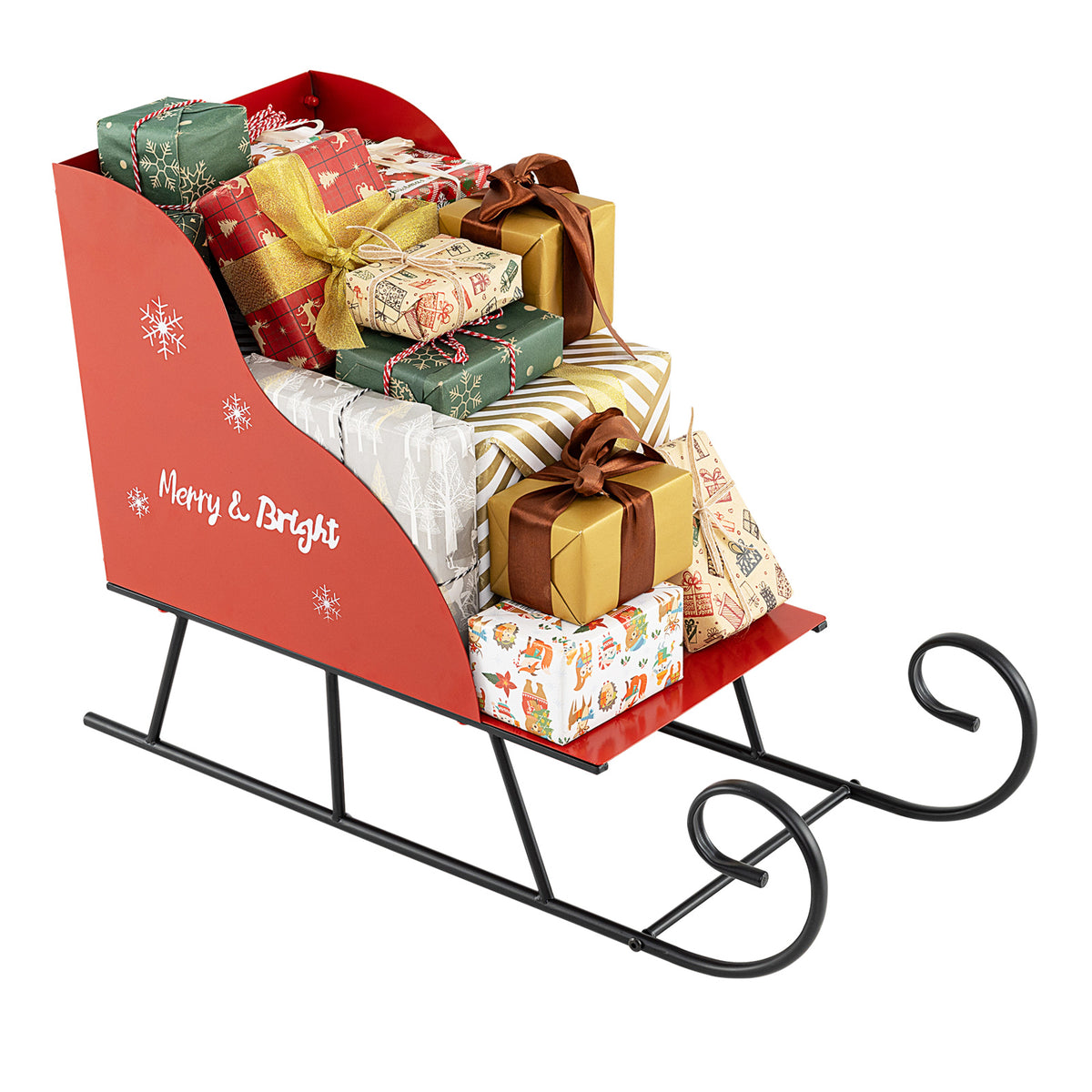 Metal Christmas Santa Sleigh Basket, Gift Storage Sleigh Christmas Decor & Accessories at Gallery Canada