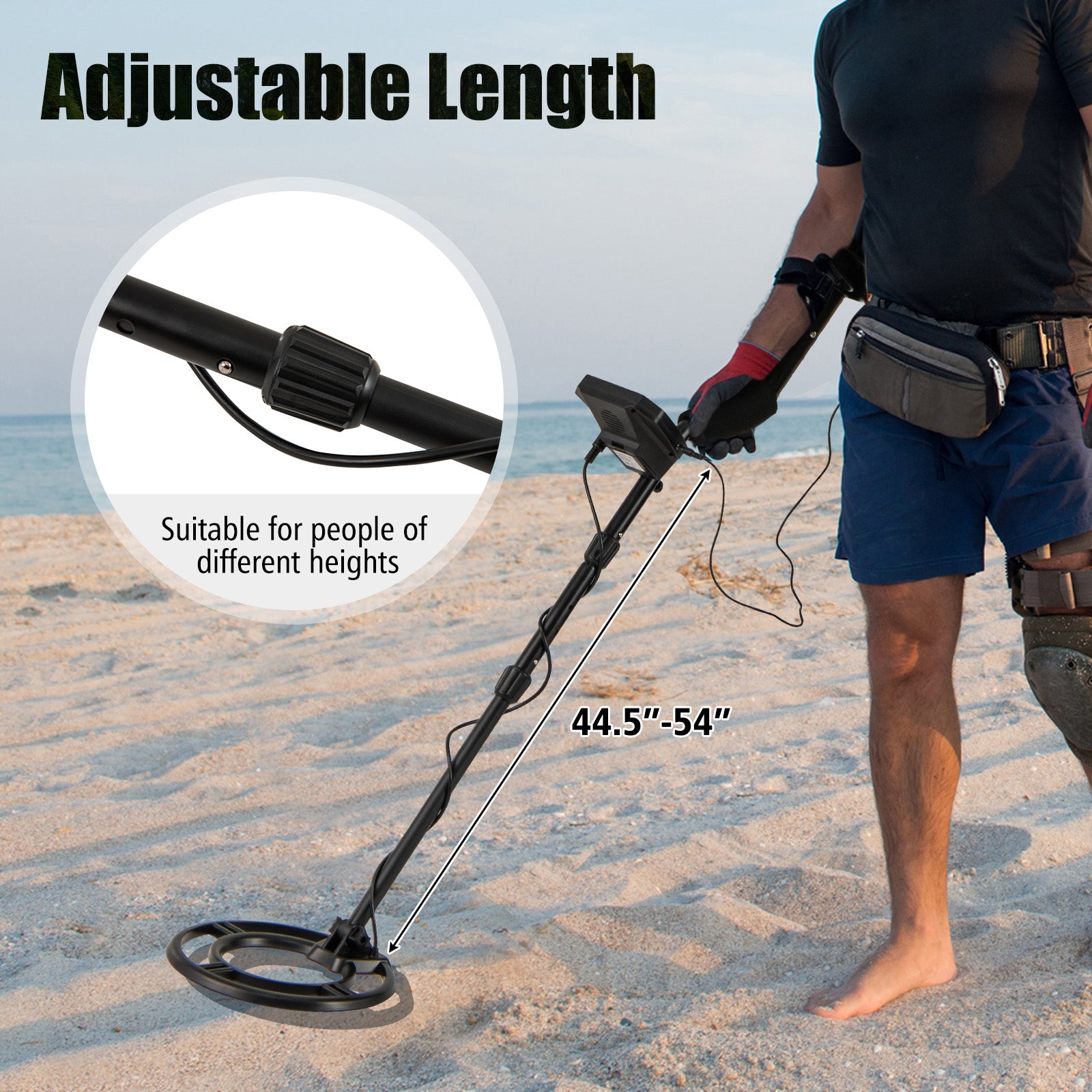 Metal Detector With Backlit LCD Display, Advanced DSP Chip, Black Garden Tools at Gallery Canada