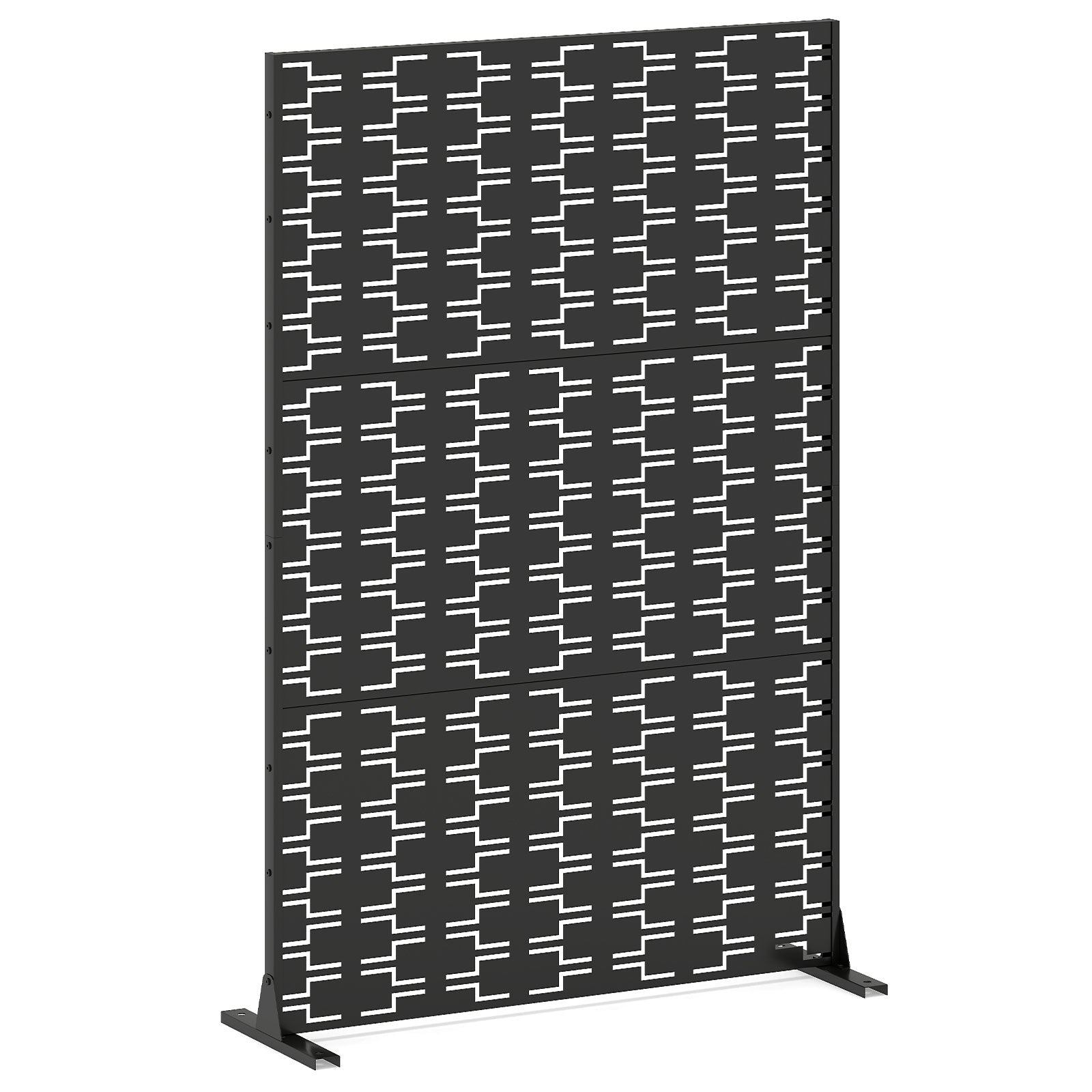 Metal Privacy Screen, 72 x 48 Inch, Freestanding Fence Panel, Black Room Dividers Black at Gallery Canada