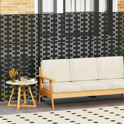 Metal Privacy Screen, 72 x 48 Inch, Freestanding Fence Panel, Black Room Dividers at Gallery Canada