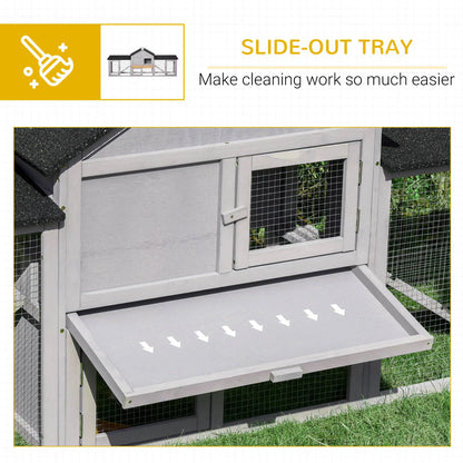 Large Rabbit Hutch, Bunny Cage Outdoor, Guinea Pig House, 83"x18"x33", Grey Rabbit Hutch at Gallery Canada