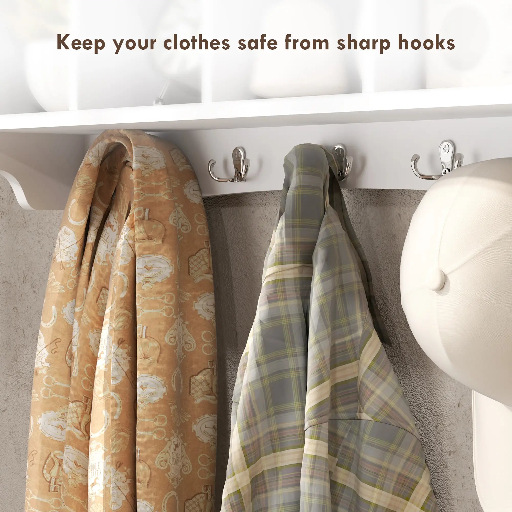Wall Mount Coat Rack with Shelf, 28