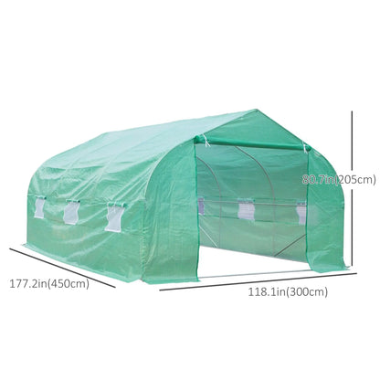 15' x 10' x 7' Walk-In Greenhouse, Steel Frame, Roll Up Door, Green Walk In Greenhouses at Gallery Canada
