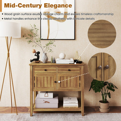 Mid-Century Console Table, Wood Coffee Bar, 2 Drawers, Walnut Coffee Tables at Gallery Canada