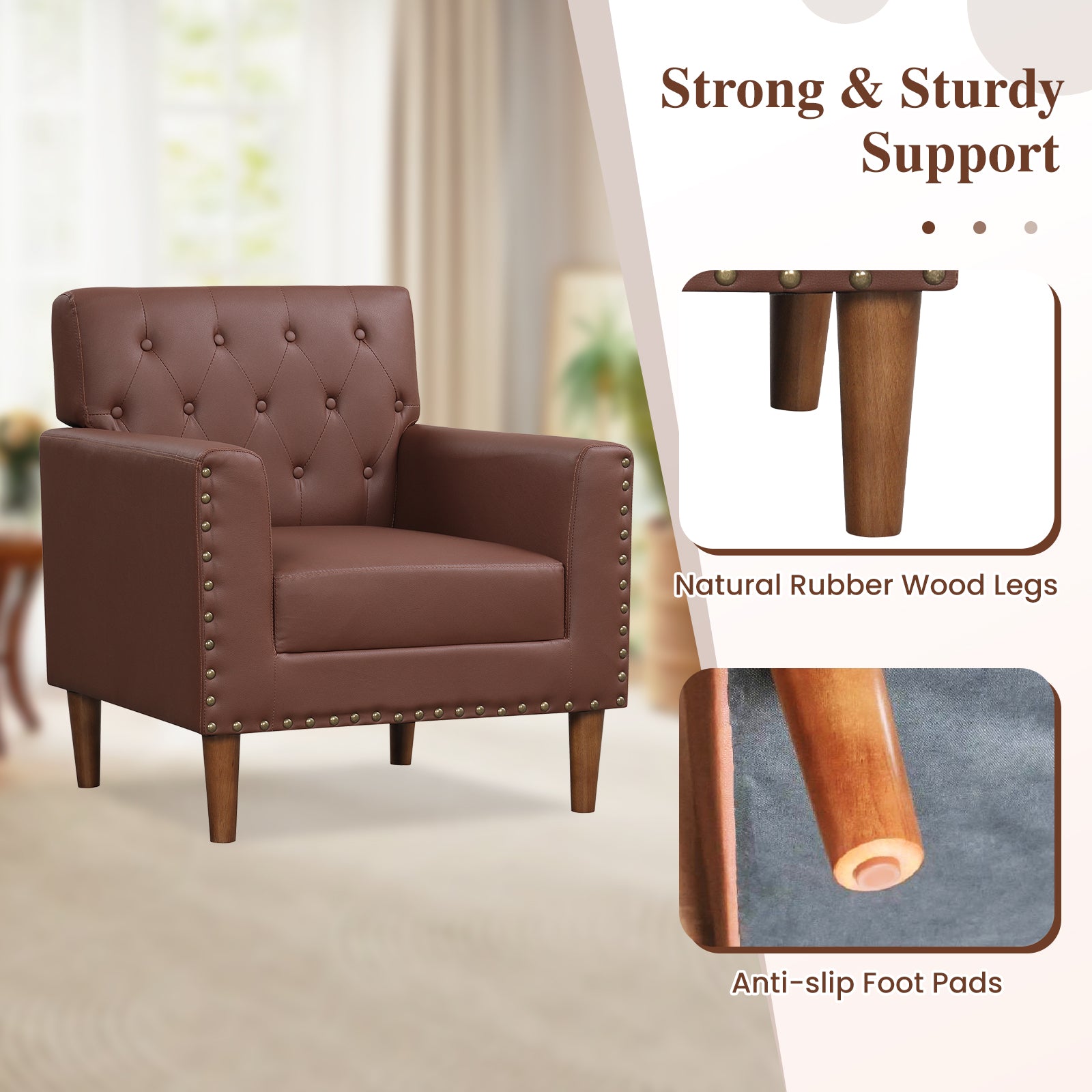 Mid Century Modern Accent Chair, Brown Accent Chairs at Gallery Canada