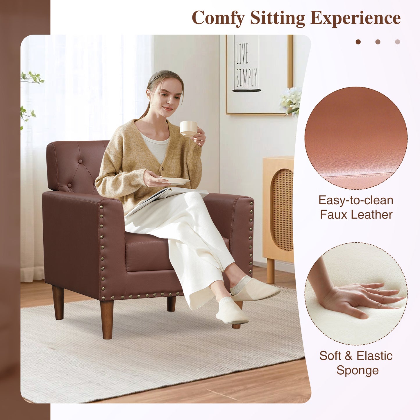 Mid Century Modern Accent Chair, Brown Accent Chairs at Gallery Canada