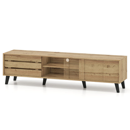 Mid Century Modern TV Stand, 80 Inch, Oak Entertainment Centers & TV Stands at Gallery Canada