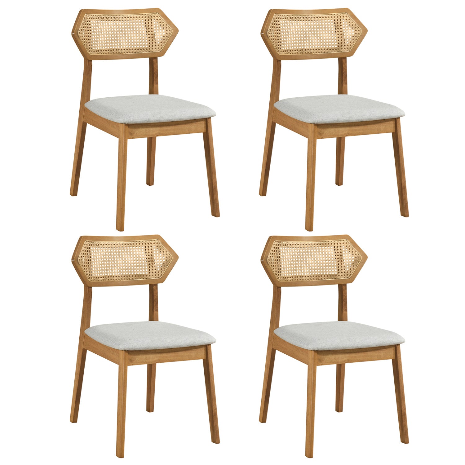 Mid Century Rattan Dining Chairs Set of 4 Dining Chairs Natural at Gallery Canada