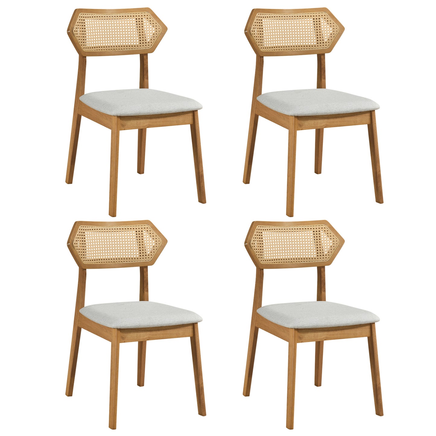 Mid Century Rattan Dining Chairs Set of 4 Dining Chairs Natural at Gallery Canada