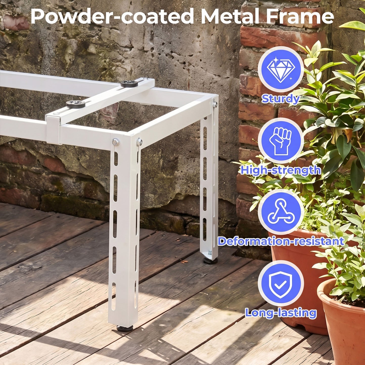 Mini Split Ground Stand, Adjustable For 9000-36000 BTU, White Mini Split AC Parts & Accessories at Gallery Canada