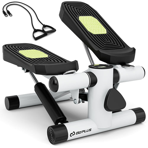 Mini Stepper With Resistance Bands, Adjustable Height, White