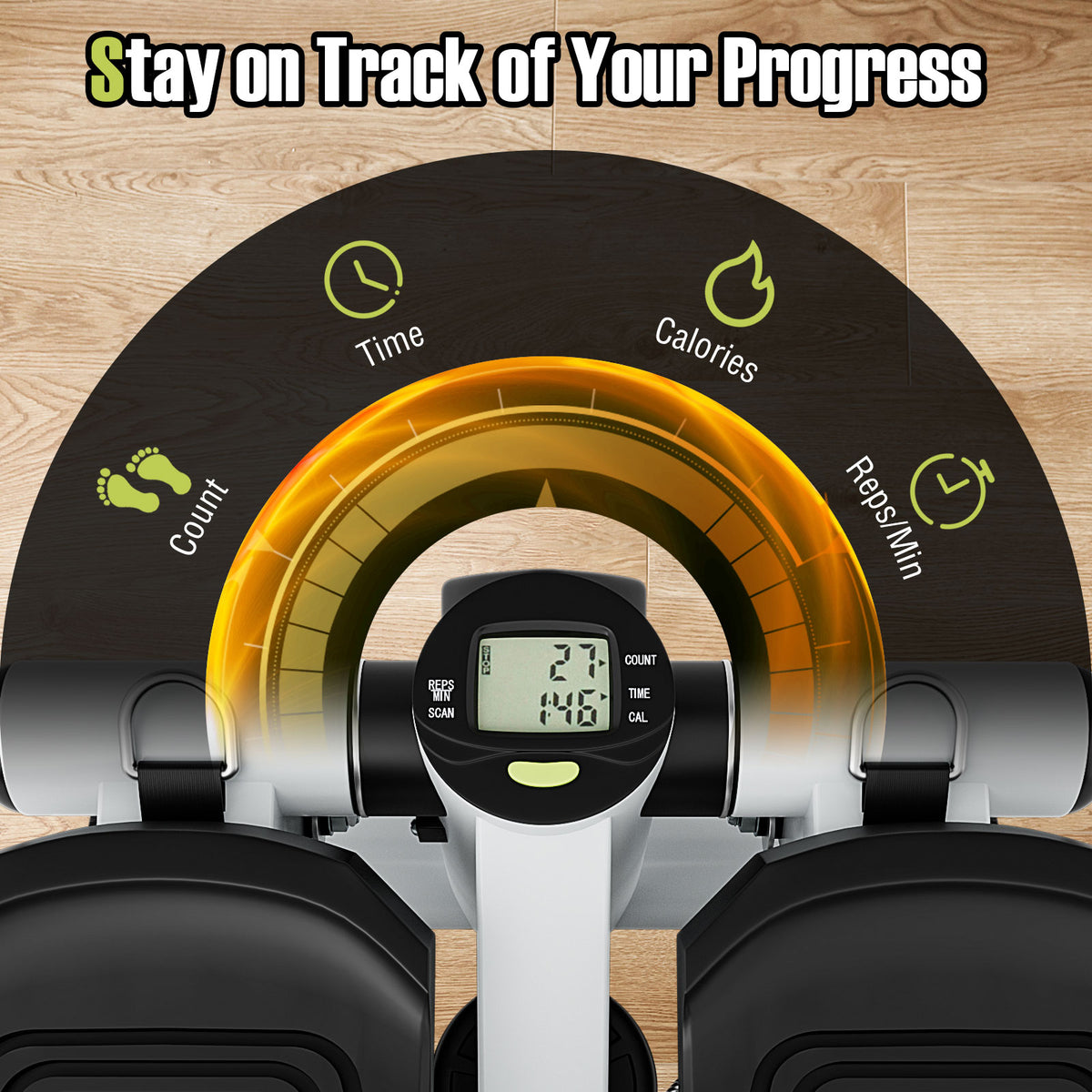 Mini Stepper With Resistance Bands, Adjustable Height, White Sport Equipments at Gallery Canada