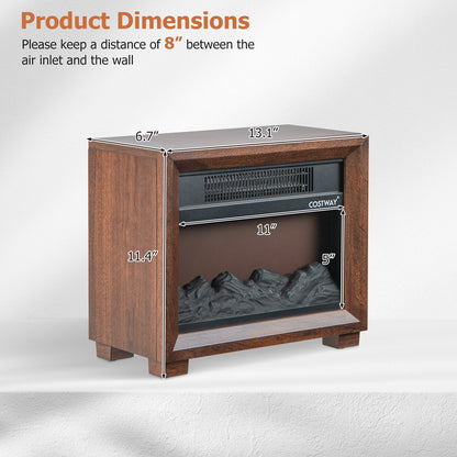 Mini Wooden Tabletop Fireplace, Realistic Flame Effect, Brown Fireplaces at Gallery Canada