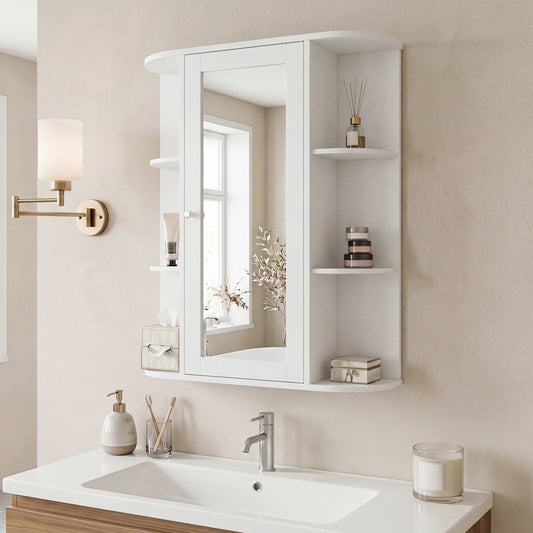 Wall Mount Bathroom Cabinet, Single Door Shelves, White Wall Cabinets White at Gallery Canada