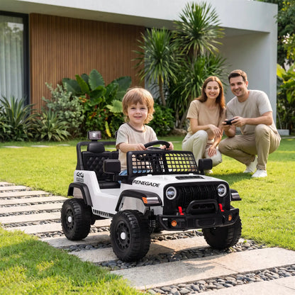 12V Ride On Truck Car, Remote, Soft Start, Ages 2-4, White Electric Toy Cars at Gallery Canada