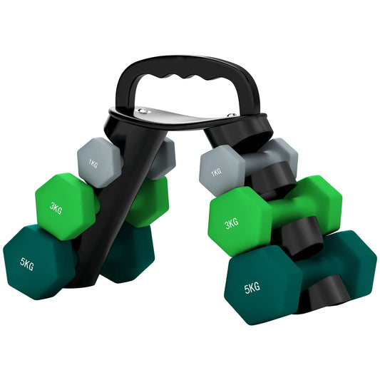40 LBS Hex Dumbbell Set, Adjustable, Home Gym, Green Dumbbells & Barbells Grey, green and turquoise at Gallery Canada