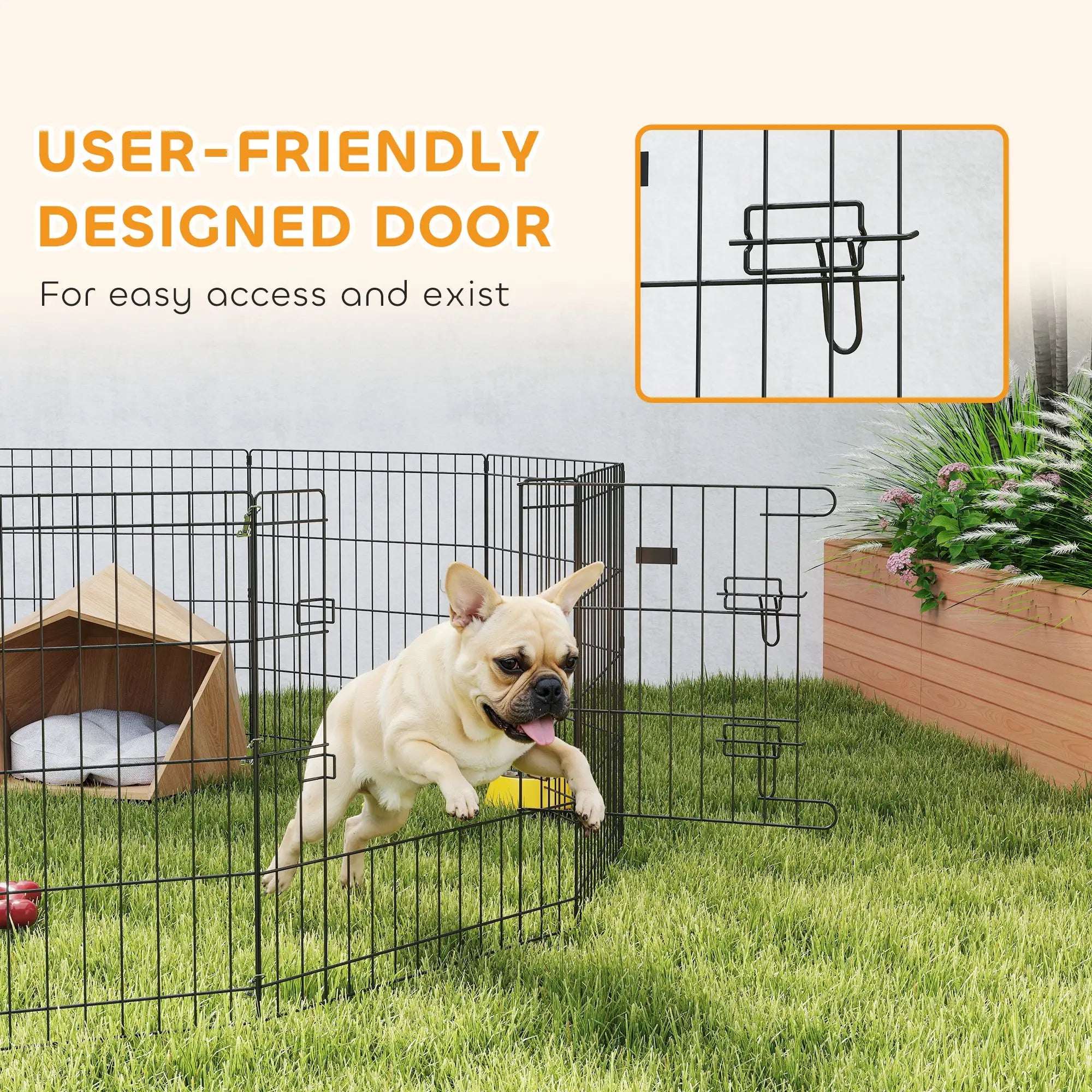 24 Inch Foldable Metal Pet Playpen, Dog Kennel Cage, 12 Panels Dog PlayPens at Gallery Canada