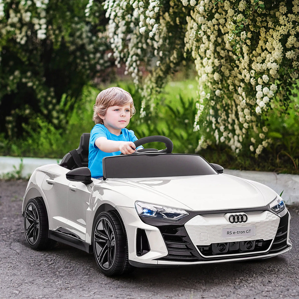 Remote Control Ride On Car, 12V Electric Toy for Kids, White Electric Toy Cars at Gallery Canada