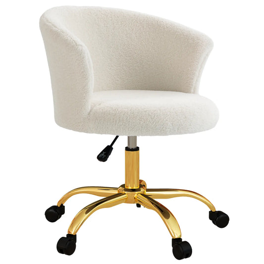 Armless Office Chair, Adjustable Height, Swivel Wheels, Mid Back, Gold Task Chairs Gold at Gallery Canada