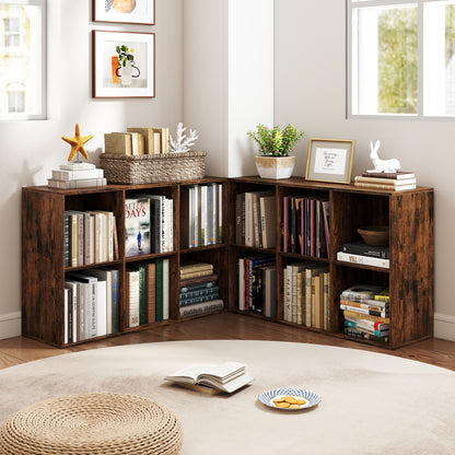 Modern 6-Cube Bookcase with Anti-tipping Kits for Bedroom Living Room, Rustic Brown Bookcases at Gallery Canada