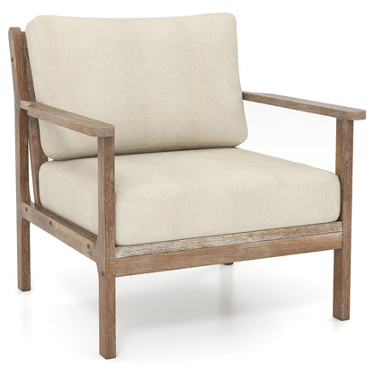 Modern Accent Chair, Solid Rubber Wood Armrests, Beige Accent Chairs Beige at Gallery Canada