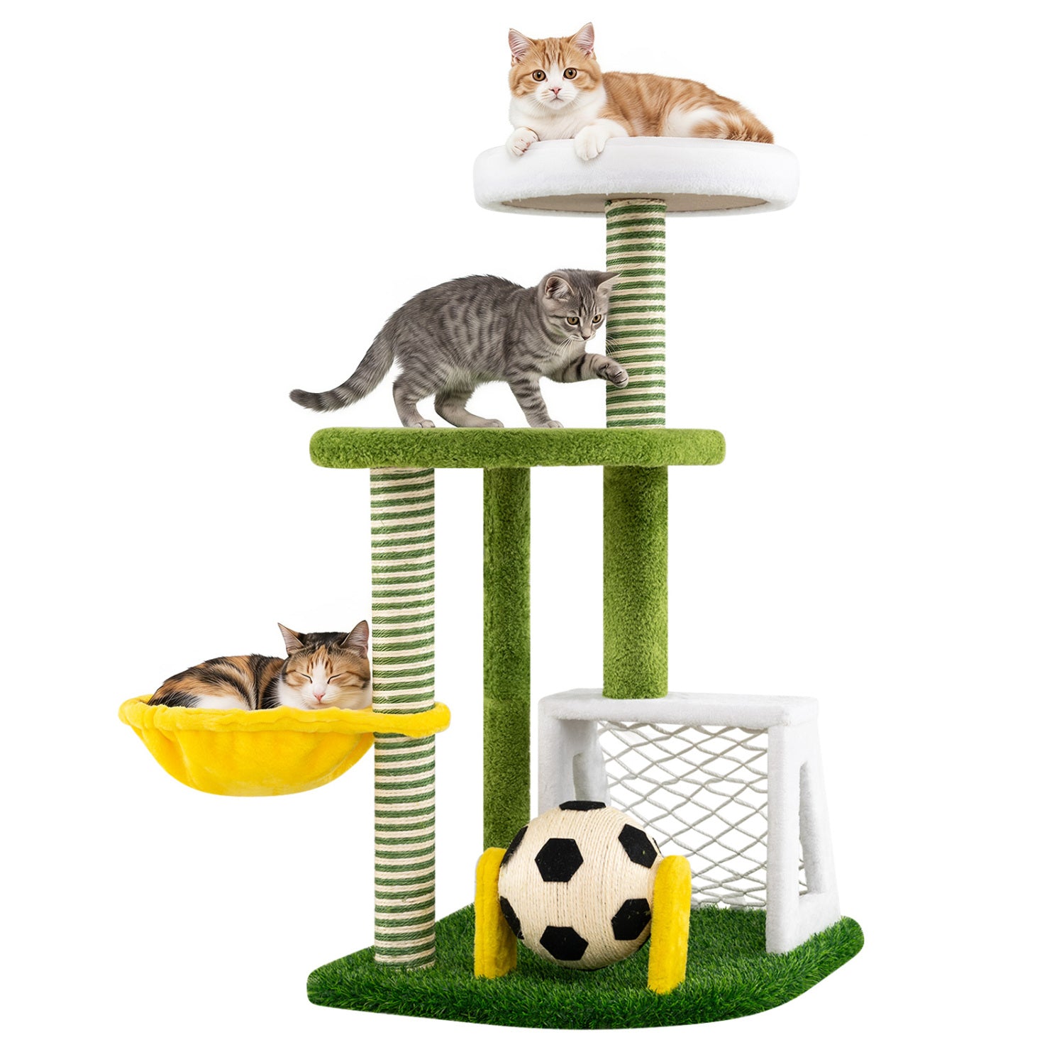 Multi-Level Cat Tower With Perches, Green Cat Trees Condos & Scratchers Green at Gallery Canada