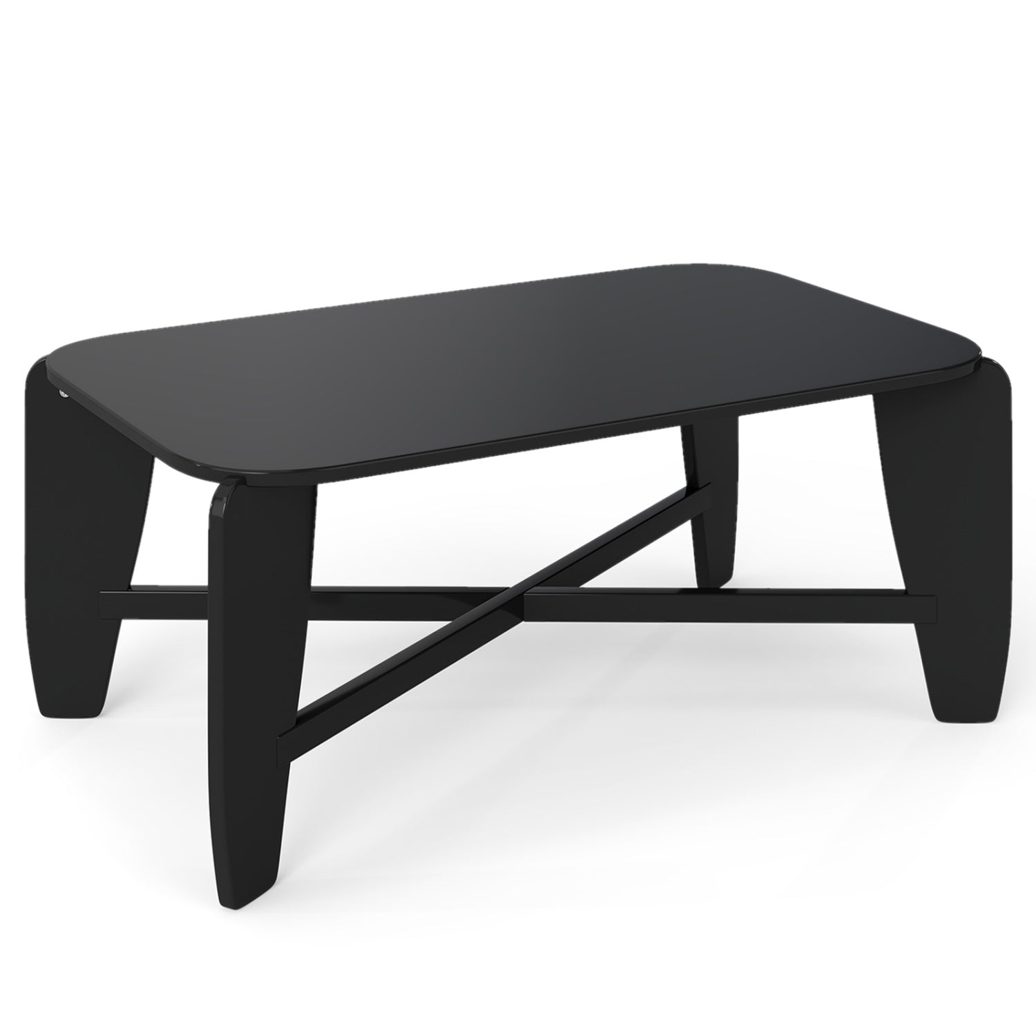 Modern Coffee Table, Rubber Wood Cross-Leg, Black Coffee Tables Black at Gallery Canada