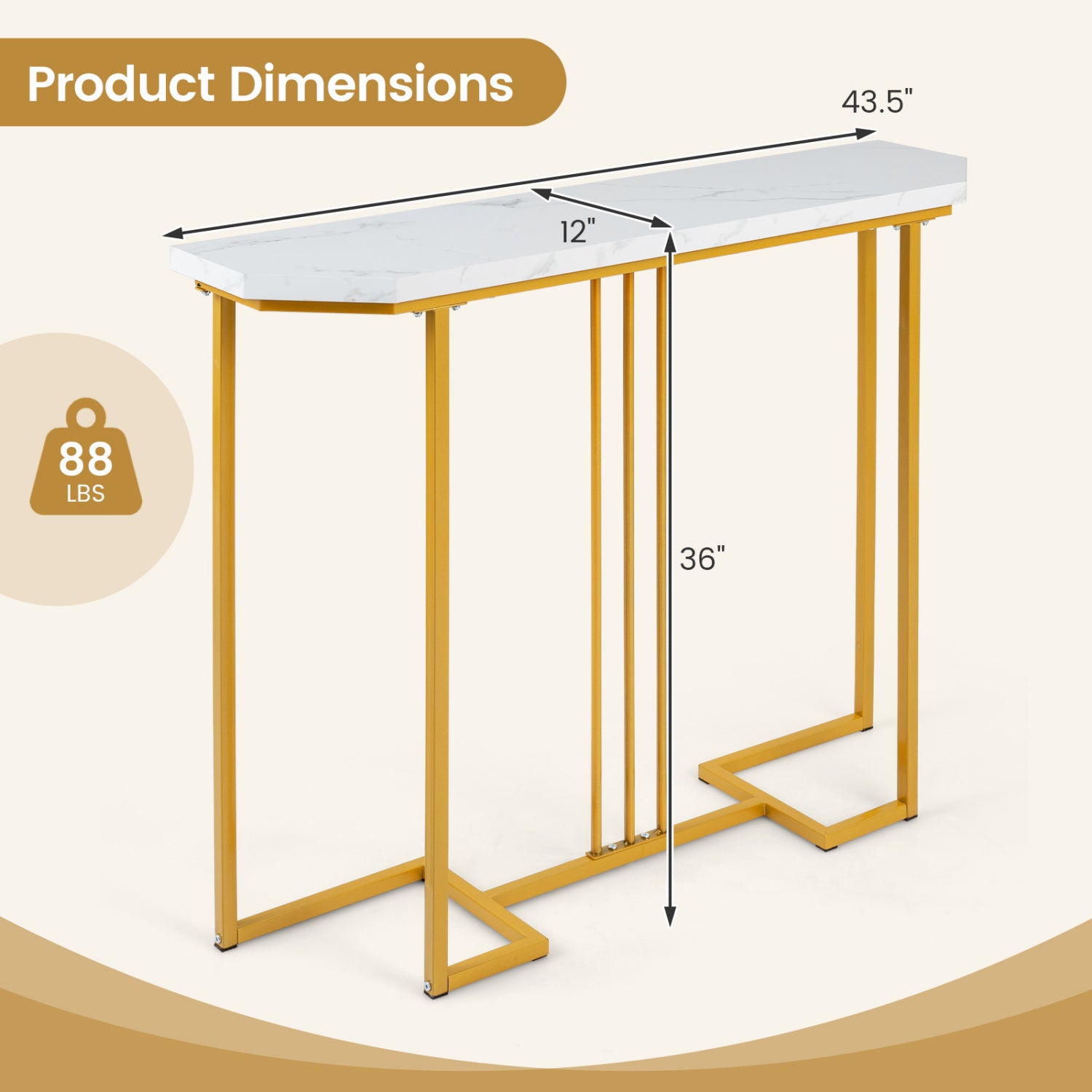 Modern Console Table Narrow Entryway Table, White Console Tables at Gallery Canada