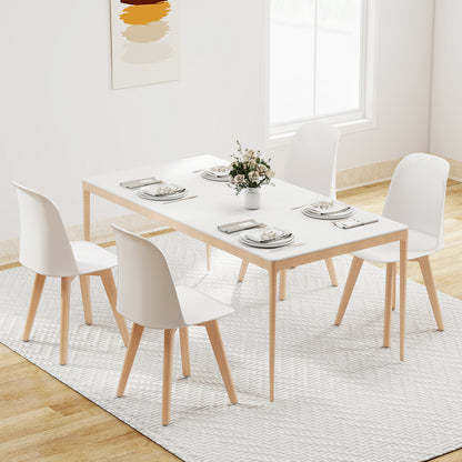Modern Dining Chair Set Of 2, Solid Beech Wood Legs, White Dining Chairs at Gallery Canada