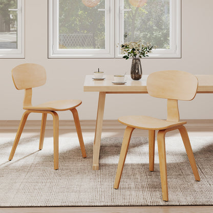 Modern Dining Chair Set of 2, Wide Seat, Natural Dining Chairs at Gallery Canada