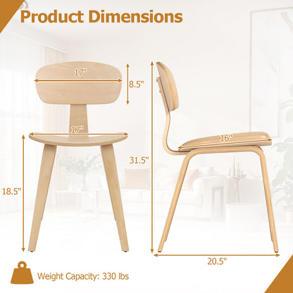 Modern Dining Chair Set of 4 with Wide Seat, Natural Dining Chairs at Gallery Canada
