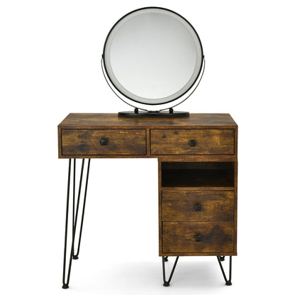 Modern Dressing Table With Storage Cabinet, Rustic Brown Makeup Vanities at Gallery Canada