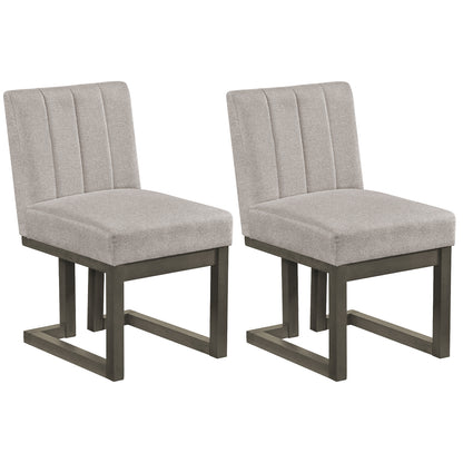 Modern Farmhouse Dining Chairs, Set of 2, 5.5" Thickened Padded Seat, Gray Dining Chairs at Gallery Canada
