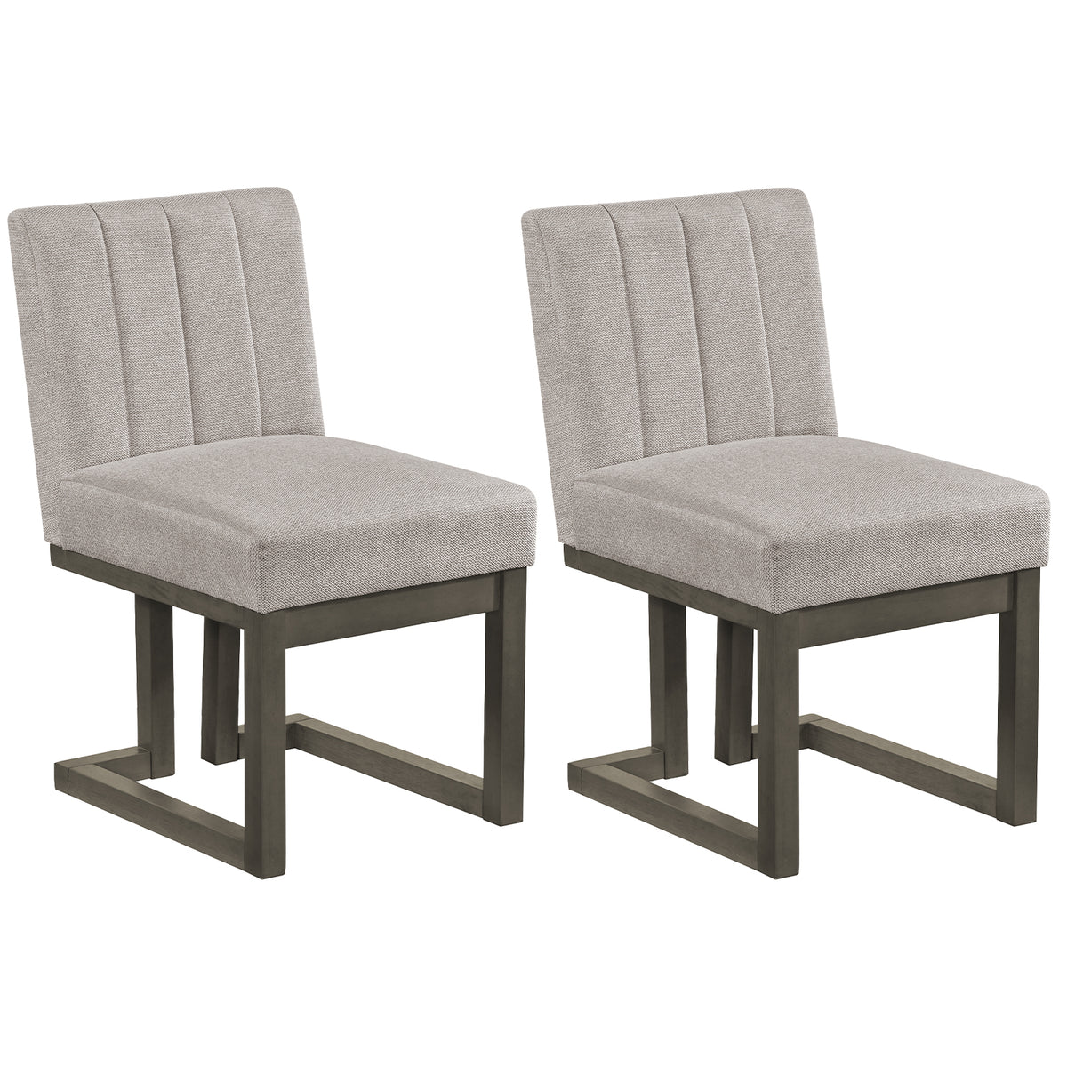 Modern Farmhouse Dining Chairs, Set of 2, 5.5" Thickened Padded Seat, Gray Dining Chairs Gray at Gallery Canada