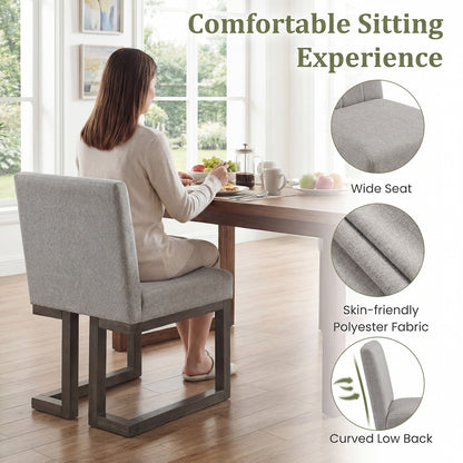 Modern Farmhouse Dining Chairs, Set of 2, 5.5" Thickened Padded Seat, Gray Dining Chairs at Gallery Canada
