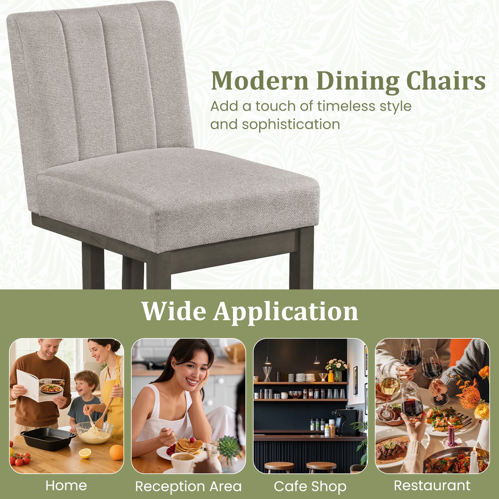 Modern Farmhouse Dining Chairs, Set of 2, 5.5
