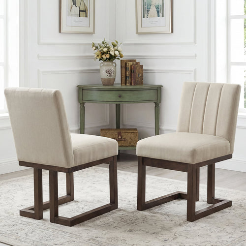 Modern Farmhouse Fabric Dining Chairs, Set of 2, 5.5