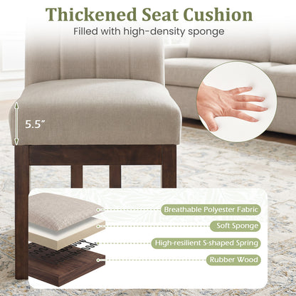 Modern Farmhouse Fabric Dining Chairs, Set of 2, 5.5" Thickened Padded Seat, Walnut Dining Chairs at Gallery Canada