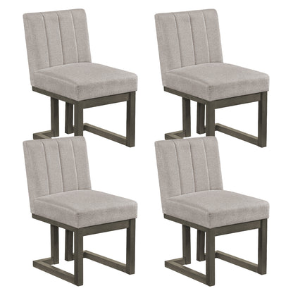 Fabric Dining Chairs, Set of 4, 5.5" Thickened Seat, Gray Dining Chairs Gray at Gallery Canada
