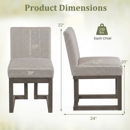 Fabric Dining Chairs, Set of 4, 5.5" Thickened Seat, Gray Dining Chairs at Gallery Canada