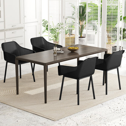 Plastic Dining Chairs, Set of 4, Kitchen Armchairs, Mesh Backrest, Black Dining Chairs at Gallery Canada