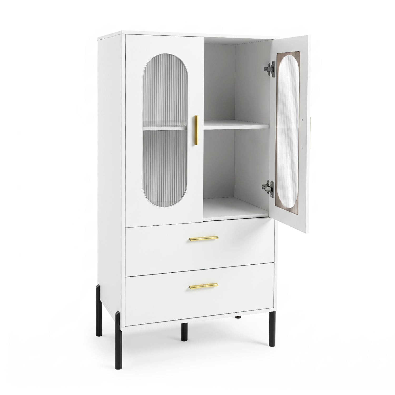 Modern Sideboard Buffet Cabinet with Fluted Doors, White Sideboards Cabinets & Buffets White at Gallery Canada