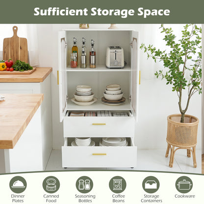 Modern Sideboard Buffet Cabinet with Fluted Doors, White Sideboards Cabinets & Buffets at Gallery Canada