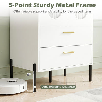 Modern Sideboard Buffet Cabinet with Fluted Doors, White Sideboards Cabinets & Buffets at Gallery Canada