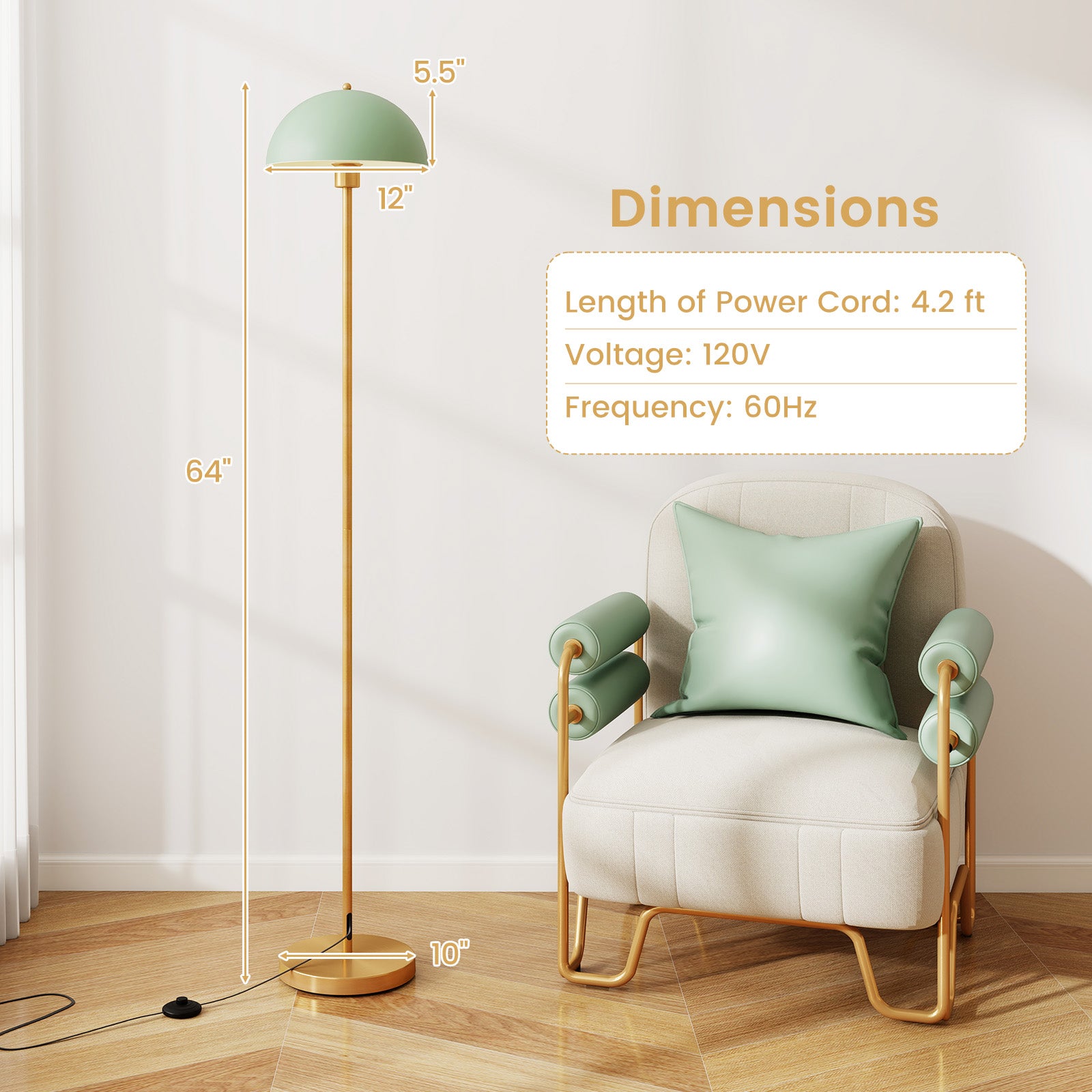 Modern Standing Lamp, Adjustable Head, Foot Switch Table & Floor Lamps at Gallery Canada