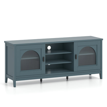 Vintage TV Cabinet, Adjustable Shelves, 65 Inches, Turquoise Entertainment Centers & TV Stands Turquoise at Gallery Canada
