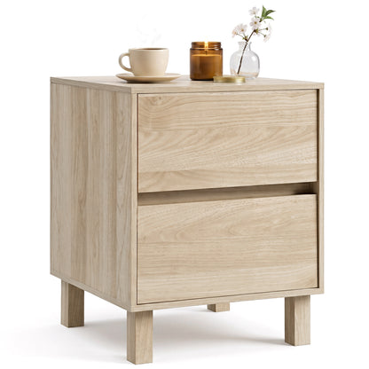 Modern Wooden End Table with 2 Storage Drawers, Natural End & Side Tables at Gallery Canada
