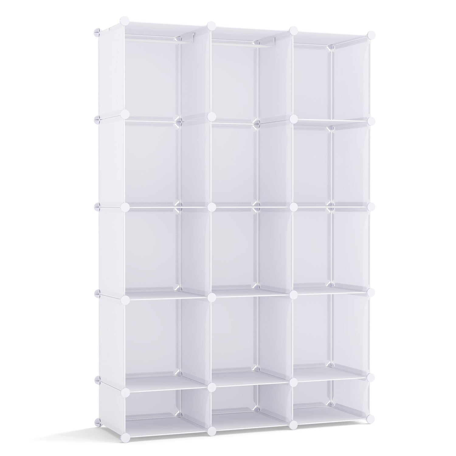 Modular Baby Wardrobe with 13 Cubes and Hanging Rod and Shelves Stackable, White Kids Storage White at Gallery Canada