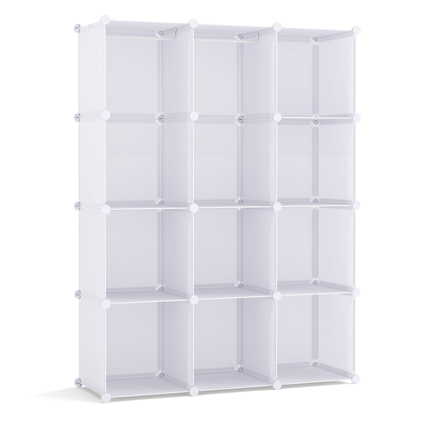 Modular Baby Wardrobe with 10 Cubes & Hanging Rod and Shelves Stackable, White Kids Storage at Gallery Canada