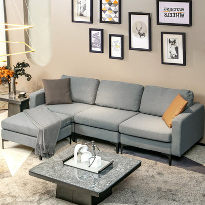 Modular L-Shaped Sectional Sofa, Reversible Chaise, 2 USB Ports, Dark Gray Sofas & Loveseats at Gallery Canada